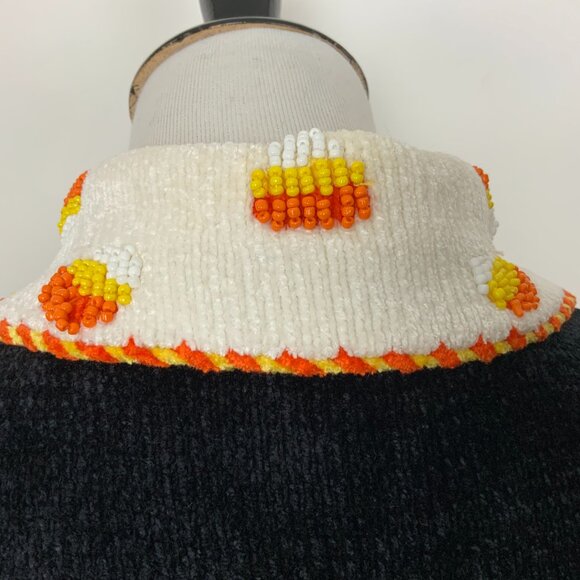 Vintage The Collective Works of Berek 2 Black Halloween Beaded Vest Sz M - Picture 14 of 16